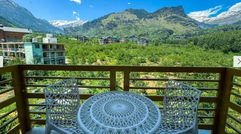 Mountain view from a balcony at Dashaur Heights, Burwa